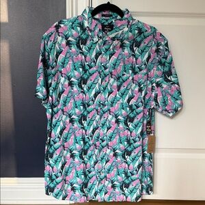 Tropical Leaf Print Men's Casual Shirt